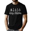 VVNTY Maglietta natalizia da uomo con scritta Merry Christmas, casual, con stampa a maniche corte
