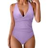 Generico Costume Intero Donna Curvy Mare Contenitivo - Costumi Donna Interi Modellante Pancia Contenitivi Scollo A V Vita Alta Elegante con Ferretto Push Up Modellanti Coppe Costumi da Bagno