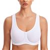 SYROKAN Reggiseno Sportivo Sostegno Forte Bianco 4G