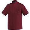 Egochef Giacca Cuoco Microfibra con Maniche Corte (XXXL, Bordeaux)
