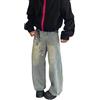 Generico Pantaloni Uomo Pantalone Uomo Modello Larghissimo con Catene Design Strappato Stile Retro vestibilità Oversize Ispirazione Hip Hop Look Giovanile e Strada