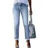 Generico 3/4 Jeans Donna Pantaloni Jean Donna Casual Moda Jeans Elasticizzati Curvy Skinny Estivi Primavera Quotidiano Jean Leggeri Slim Fit Abbigliamento Sport Jeggings Blu S
