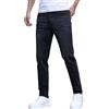 Generisch Jeans cargo da uomo jogger pantaloni cargo elasticizzati skinny jeans slim fit pantaloni in denim moderni chino jeans con fila di bottoni cerniera gamba dritta pantaloni alla moda per il tempo libero