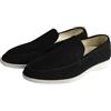 Generic Slip On Mocassini Scarpe Uomo, Larga Fit Mocassini Uomo Uomo Casual Tela Piatto Business Guida Pantofole Testa Rotonda Morbido Leggero Tinta Unita Pelle Scamosciata Scarpa, BK1, 39