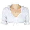 MS-Trachten Camicetta Dirndl da donna con pizzo forato, a maniche corte, bianco, 40