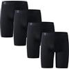 Nuofengkudu Lunghi Mutande Uomo Rete Seta di Ghiaccio Elasticizzato Gamba Lunga Intimo Traspiranti Boxer Aderenti Rigonfiamento Morbidi Rapido Asciutto Underwear Sportive 4 Pack-Nero 2XL
