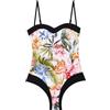 YAMAMAY - Costume da Bagno Intero Senza Ferretto, Leggermente Imbottito, Donna, Tahiti, Multicolore, Stampa Floreale