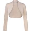 KOJOOIN Donna Cardigan a Maniche 3/4 Elegante Bolero Aperto Coprispalle Shrug Corto Festivo Giacca a Spalla A-Champagne L