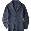 ZHILI Cardigan Sciarpa da Uomo Collare Bag Wired Solid Color Buttons Autunno e Inverno Mens Abbigliamento_Navy_XXX-Large