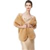BEAUTELICATE Scialle Stola Donna Pelliccia Scialli Sciarpa Coprispalle Elegante per Matrimonio Invernale Cerimonia Sposa Damigella (Aggiornato - Camel,Taglia unica)
