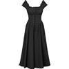 Rrongwn abito e medievale da donna in cotone, stile vintage, per feste e serata, nero, S