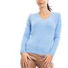Toocool Maglione Donna Scollo a V Peloso Eco Pelliccia Pullover VI-9516 [L/XL,Celeste]