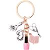 Guqqeuc Regalo per tecnico delle unghie per donne Nail Tech portachiavi regalo per nail artist stilista compleanno apprezzamento regali per manicure, rosa, S