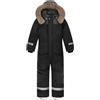 L SERVER Tuta da Sci Ragazzo con Cappuccio Impermeabile Antivento Abbigliamento da Sci Ragazza Calda Tute da Neve con Strisce Riflettenti, Nero , 8-9 Anni