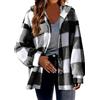IQYU Giacca di peluche da donna Teddy - Giacca a quadretti da donna invernale per la transizione cappotto corto di grandi dimensioni cappotto invernale vintage in lana Teddy Fleece camicia a quadretti