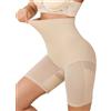 Vlazom Guaina Contenitiva Donna Vita Alta Pancia Piatta Intimo Modellante Snellente Senza Cuciture Anti-Frizione，Beige，L