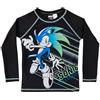 United Labels Sonic The Hedgehog - Maglietta da nuoto, protezione UV 50+, per ragazzi e bambini, a maniche lunghe, colore: Nero, Nero , 122 cm-128 cm