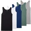 TUUHAW Canottiera Uomo Pacco da 5 100% Cotone Canottiera Colori Multipli e Taglie Nero/Bianco/Grigio/Marino/Oliva L