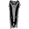Kiran Fashion Abito lungo in cotone da donna Dashiki di Kiran Fashion, copertura da spiaggia africana, taglia unica, Nero , Taglia unica