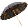 ThreeH Ombrello da golf da viaggio Protezione UV antivento a baldacchino grande Classico manico in legno Stampa alberi retrò 2 persone Copertura,Nero