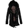 Generic Giacche Parka Invernali da Uomo - Cappotto in Stile Militare con Cappuccio Foderato in Sherpa, Capospalla Imbottito Spesso Antivento e Caldo, Giacca Invernale Casual in Piuma, Nero , L