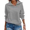 Cuptacc Felpa Donna Invernale High Neck Tinta Unita Camicia Donna Maniche Lunghe Mezza Zip Casual Classico Sweatshirt Grigio Scuro, X-Large XL 46-48
