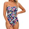 Generico Costume Da Bagno Donna, Costume da Bagno Intero Donna interi senza spalline per le donne controllo della pancia costumi a fascia dimagranti