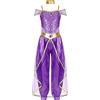 Freebily Costume Principessa Araba Bambina Vestito Danza del Ventre con Paillettes Costume Carnevale Halloween Belly Danza Costume Danzatrice Ventre Abito Travestimento Viola 15-16 Anni
