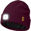 ATNKE LED Cappello con Luce, USB Ricaricabile 4 LED Luce Cappello Corsa Torcia Mani Libere Lampada Invernale Testa Calda Berretto Lavorato Maglia con Pile Foderato Regali per Uomo e Donna/Wine Red