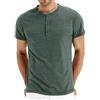 NITAGUT T-shirt Henley da uomo alla moda, casual, a maniche lunghe/corte, con pattina frontale
