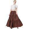 BEAUTELICATE Gonna Lunga in Cotone Medievale Sottoveste Gonna Plissettata Vita Elastica Vittoriana Costume Boemia Gonne Gypsy (Marrone, XL)