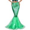 Mufeng Costume da Principessa Sirena per Donna Gonna a Coda di Sirena con Paillettes Maxi Gonna per Carnevale Halloween Costume di Danza del Ventre
