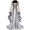 KHIRVWL Abito Regency da Donna Abito Medievale Vittoriano retrò Abito Lungo con Maniche a Campana con Cintura a Vita Alta Abito da Sera Elegante Stile Palazzo Gli Abiti da Cocktail