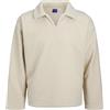 JACK & JONES JORAVONDALE Teddy Split Neck Sweat, Farina d'avena, M