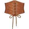 SCARLET DARKNESS Cintura larga da donna, stile steampunk, con corsetto da pirata in vita elastica in pizzo, Marrone, M