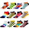 WeciBor Calzini Alla Caviglia Colorati Divertenti da Uomo, 12 Paia Multicolore Geometrico, Taglia 39-42