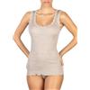 EGI Canotta Donna Spalla Stretta Micro Lana Scollo Pizzo Elegante Termica Morbida Made in Italy Art. 309 (IT, Testo, L, XL, Regular, Regular, Noce)