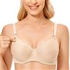 Gratlin Donna Reggiseno Allattamento Pizzo con Ferretto Sostegno Taglie Forti Coppe Morbide Beige # 2 2E