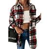 HVEPUO Camicia Donna Flanella Giacca A Quadri Camicie Lunghe Cappotto Scozzese Scacchi Shacket