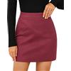 Adigaber Gonne da Donna in Finta Pelle Scamosciata a Vita Alta Bodycon Gonna Mini Side Split Corta con Chiusura