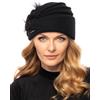Vivisence Invernale Cappello Femminile Fatto A Mano con Decorazioni Uniche Fiore Perfettamente Adattabile alla Testa Ideale per Le Giornate Invernali