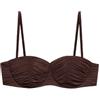 YAMAMAY - Bikini Parte Alta a Fascia con Ferretto, leggeremente Imbottito, Donna, Iconic, Cacao, monocromo