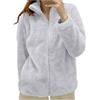 Generic Giacca da Camera Felpa Donna Pile Caldo Giacca da Donna Felpa Senza Cappuccio Autunno e Inverno Giacche Teddy con Zip Peluche Cappotto con ColloAlto Fleece Giacche Tinta Unita (Grey, M)