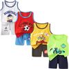 XM-Amigo Set 8 Pezzi, Canottiera e Pantaloncini in 100% Cotone, Motivi Cartoni Animati, Abbigliamento per Neonato Maschio, 18-24 Mesi, Altezza 80-90 cm, Etichetta 60/90