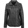 House Of Leather Giacca classica da donna in vera pelle con cerniera stile Julia Nero 54