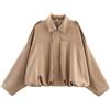 Generico Giacca Moto Bomber Donna in Finta Pelle Scamosciata con Colletto Risvolto Giacca Softshell Caldo Primavera Inverno Maniche Lunghe Moda Camoscio Giacca Vintage Cappotto