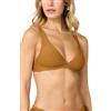 Goldenpoint Donna Costume da Bagno Costina Lamè - Parte Alta del Bikini - Triangolo Fisso con Imbottitura Removibile e Spalline Regolabili in Microfibra a Costine con Lurex Taglia 6B Colore Beige