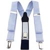 TigerTie, bretelle unisex in piqué, modello a Y, con 3 clip extra forti, regolabili da 82 a 130 cm Azzurro/Bianco Taglia unica