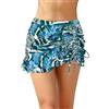 SHEKINI Donna Gonna da Nuoto Elegante Slim Gonna da Bagno Ruched Sportivo Costumi da Bagno Donna Costruito nel Bikini Pantaloni Gonna Corta Vestito da Spiaggia（XL，Verde）