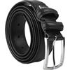 Police Cintura Uomo In Vera Pelle, Alta 3,5 cm, Accorciabile, Classica, Nickel Free